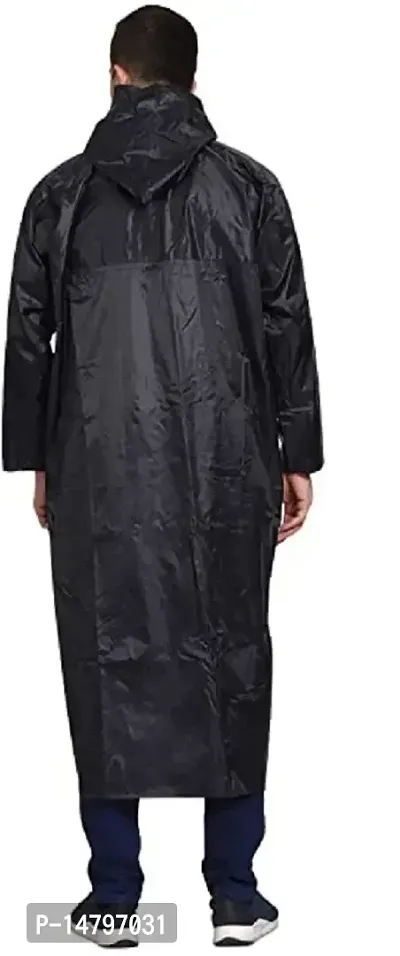 Neekshaa Men's Solid Raincoat/Overcoat with Hoods and Side Pockets, 100% Waterproof Raincoat-thumb4