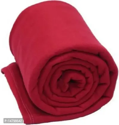 Neeshaa? All Season Multipurpose Plain Polar Fleece Single Bed Light Weight Blanket, Color- Red (228 x 152 cm)