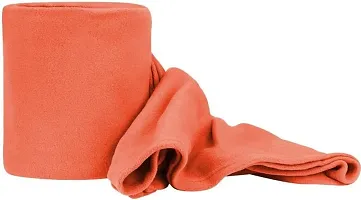 Neeshaa? Plain Polar Fleece Single Bed Blanket Warm Soft  Comfortable for Winter / AC Room / Hotel / Donation / Travelling_Size - 60*90 inch, Color-Orange-thumb1