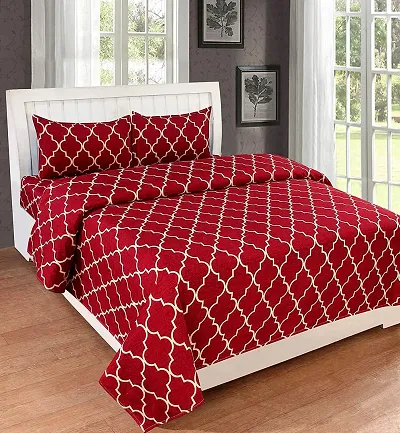 Neekshaa 200 TC Cotton Double Bed Printed Bedsheet with Two Pillow Covers_Size-90*90 inch