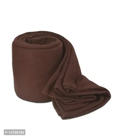 Neeshaa? Plain Polar Fleece Single Bed Blanket Warm Soft  Comfortable for Winter / AC Room / Hotel / Donation / Travelling_Size - 60*90 inch, Color-Brown