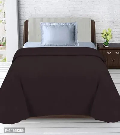 Neekshaa Plain/Solid Warm Single Bed Polar Fleece Blanket Cum Bedsheet,Size- 60*90 inch (Brown)
