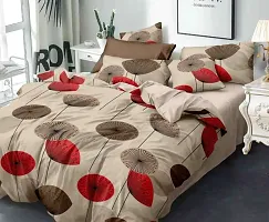 Neekshaa 200 TC Cotton Double Bed Printed Bedsheet with Two Pillow Covers_Size-90*90 inch (Natural Brown Design)-thumb1