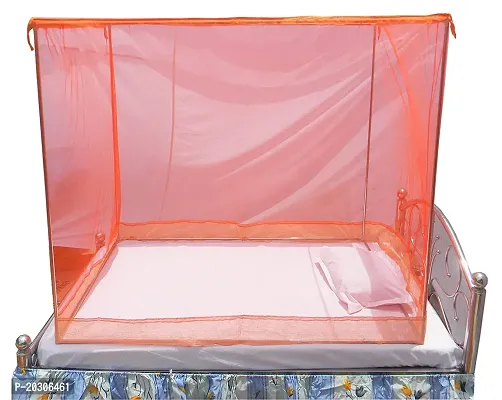 Neekshaa Mosquito Net for Single Bed Nylon Mosquito Net for Baby | Bedroom | Family_Size-6x3 FT_Color-Orange