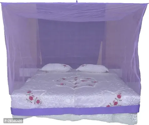 Neekshaa Mosquito Net for Double Bed Nylon Mosquito Net for Baby | Bedroom | Family_Size-6x6 FT_Color-Purple-thumb0