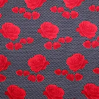 Neekshaa 3D Polycotton Double Bed bedsheet with Two Pillow Cover_Size-88 * 88 inch (Black and Red Flower Design)-thumb2