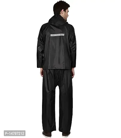 Neekshaa Water Resistant Semi-Nylon Rain Coat with Pant, Black  Blue-thumb4