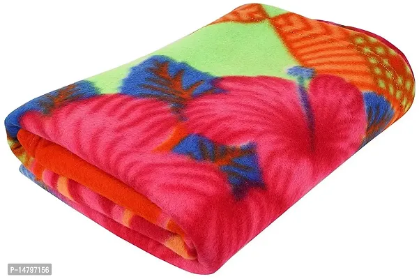 Neekshaa Single Bed Soft Floral Printed Fleece Ac Blanket_Size - 60*90 inch, Color-Pink