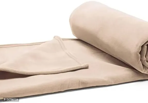Neeshaa? Plain Polar Single Bed AC Fleece Blanket/Bedsheet (Size:- 228 x 152 cm, Cream)