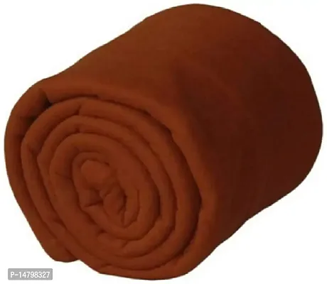 Neeshaa? All Season Solid/Plain Light Weight Polar Fleece Single Bed Blanket (152 x 228 cm, Orange)-thumb0