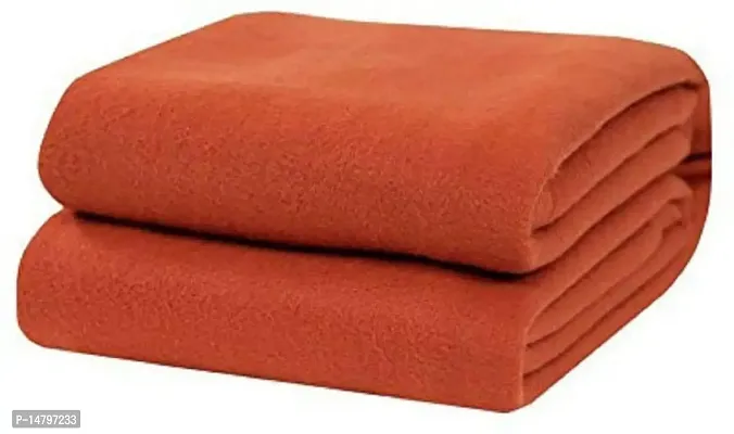 Neekshaa Single Bed Plain/Solid Polar Fleece Ac Blanket_Size - 60*90 inch, Color-Orange