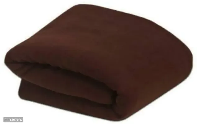 Neekshaa Fleece Polar Blanket for Single Bed| All Season Ultra Soft  Light-Weight Travel Blanket | 60x90 inch, Brown-thumb0
