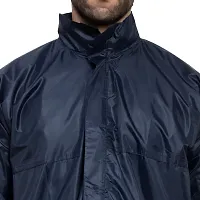Neekshaa Raincoat for Men Waterproof Raincoat with Hood Raincoat for Men Bike Rain Suit Rain Jacket Suit with Storage Bag Size-M (Blue)-thumb3