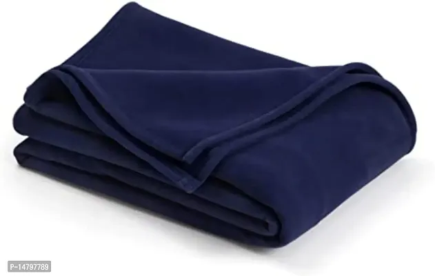 Neekshaa Polar Fleece Single Bed Ac Blanket / Bedsheet for All Season, Color- Blue (228 x 152 cm)