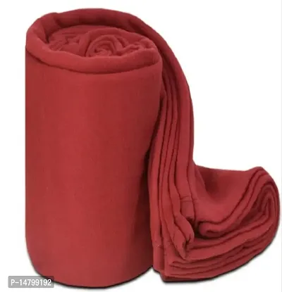 Neeshaa? Polar Fleece Blanket for Single Bed| All Season Ultra Soft  Light-Weight Travel Blanket | 60x90 inch, Red-thumb0