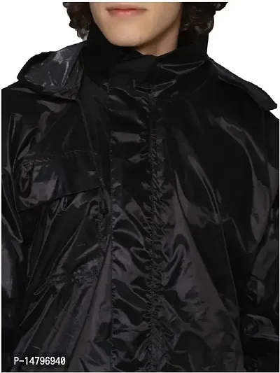 Neekshaa Unisex Rain Suit With Hood and Carry Bag (Raincoat for Women and Men_Black  Blue)-thumb4