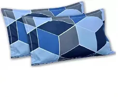 Neekshaa 200 TC Cotton Double Bed Printed Bedsheet with Two Pillow Covers_Size-90*90 inch (Blue Football Design)-thumb1