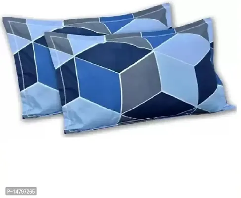 Neekshaa 200 TC Cotton Double Bed Printed Bedsheet with Two Pillow Covers_Size-90*90 inch (Blue Football Design)-thumb2