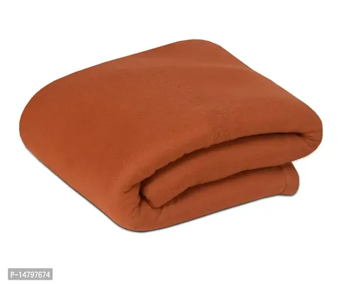 Neekshaa Plain Fleece Polar Single Bed Blanket Warm Soft  Comfortable for Winter / AC Room / Hotel / Donation / Travelling_Size - 60*90 inch, Color-Orange-thumb0