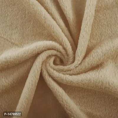 Neekshaa All Season Multipurpose Plain Fleece Polar Single Bed Light Weight Blanket, Color- Cream (228 x 152 cm)-thumb3