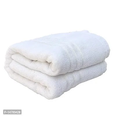 Neekshaa 100% Cotton White Microfiber Bath Towels for Hotel and Spa, Super Soft Absorbent Antibacterial, 400 GSM, Full Large Size-60 inch x 30 inch or 152 cm x 76 cm ( 1 Piece)-thumb0