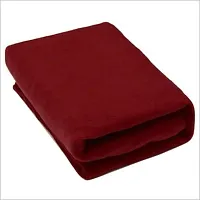 Neekshaa Soft  Warm Single Bed Plain Polar Fleece Blanket, Size- 60*90 inch (Colour: Red)-thumb1