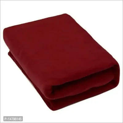Neekshaa Soft  Warm Single Bed Plain Polar Fleece Blanket, Size- 60*90 inch (Colour: Red)-thumb2