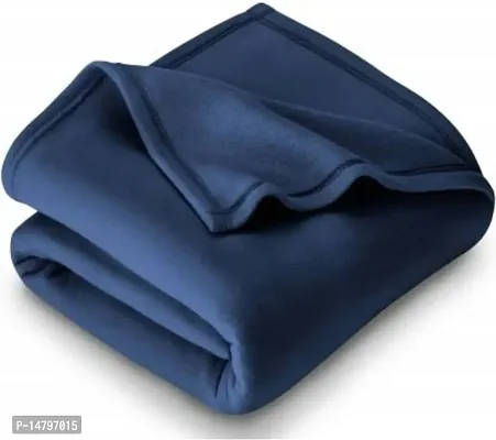 Neekshaa Soft Warm Single Bed Fleece Material Polar Blanket - Blue (60*90 inches)-thumb0