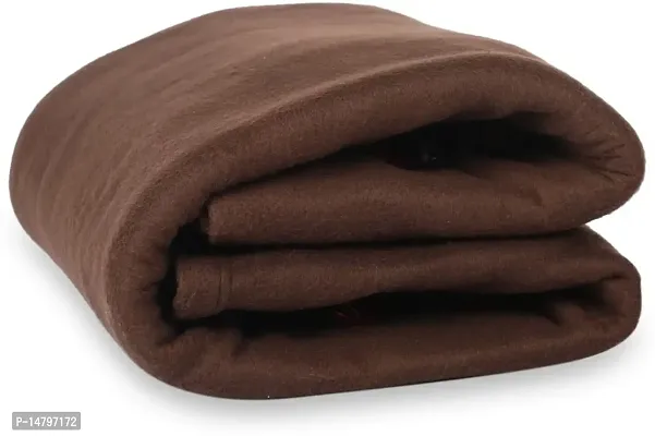 Neekshaa Single Bed Plain/Solid Polar Fleece Ac Blanket_Size - 60*90 inch, Color-Brown