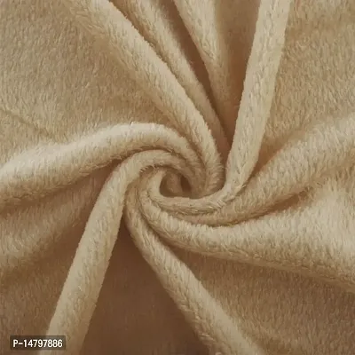 Neekshaa Polar Fleece Single Bed Ac Blanket / Bedsheet for All Season, Color- Cream (228 x 152 cm)-thumb3