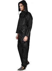 Neekshaa Water Resistant Semi-Nylon Rain Coat with Pant, Black  Blue-thumb2