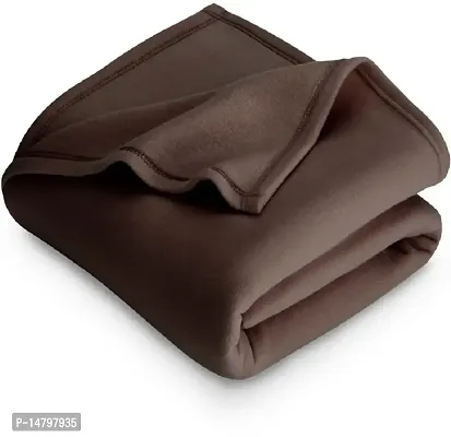 Neekshaa Light Weight Fleece Polar Blanket for Single Bed Suitable for All Season (60 x 90 Inch ) (Brown)