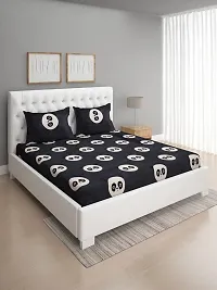 Neekshaa Kids Printed Elastic Fitted Glace Cotton Double Bedsheet with Two Pillow Covers_Size-72x78+8 inches (Panda Design)-thumb1