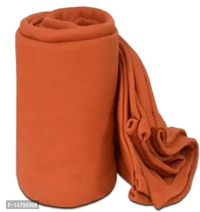 Neeshaa? Polar Fleece Blanket for Single Bed| All Season Ultra Soft  Light-Weight Travel Blanket | 60x90 inch, Orange