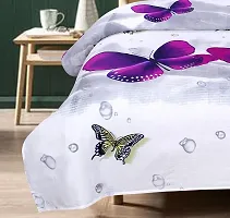 Neekshaa 3D Polycotton Double Bed bedsheet with Two Pillow Cover_Size-88 * 88 inch (Butterfly Design)-thumb1