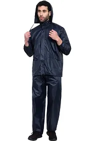 Neekshaa Raincoat for Men Waterproof Raincoat with Hood Raincoat for Men Bike Rain Suit Rain Jacket Suit with Storage Bag Size-Free (Blue)-thumb2