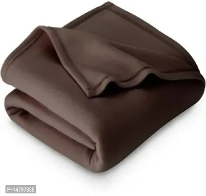 Neekshaa Soft Warm Single Bed Fleece Material Polar Blanket - Brown (60*90 inches)-thumb0
