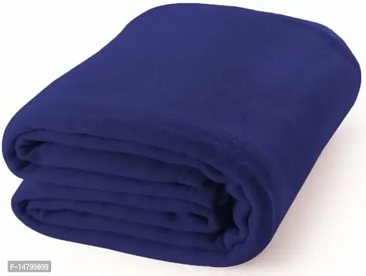 Neeshaa? Soft  Warm Single Bed Plain Polar Fleece Blanket, Size- 60*90 inch (Colour: Blue)-thumb0