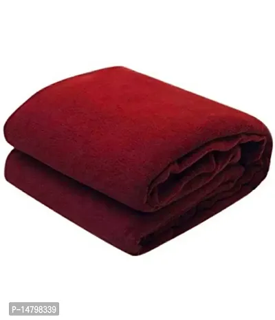 Neeshaa? Light Weight Polar Fleece Blanket for Single Bed Suitable for All Season (60 x 90 Inch ) (Red)