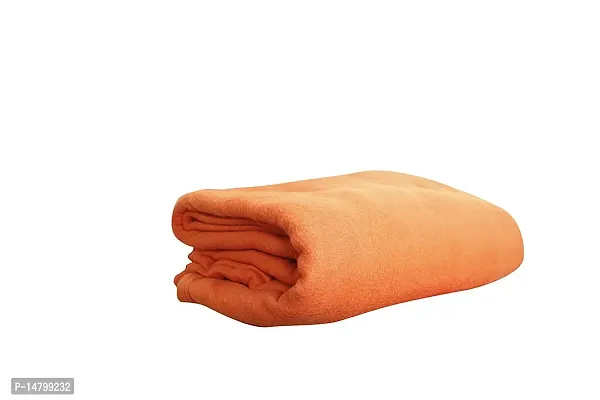 Neeshaa? Single Bed Soft Touch Light Weight Polar Fleece Blanket||Warm Bedsheet for Light Winters,Summer/AC Blankets for Home- Orange (60*90 inches)