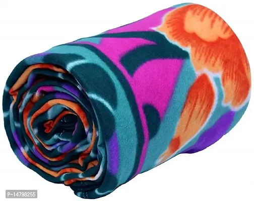 Neekshaa? Single Bed Soft Floral Printed Fleece Ac Blanket_Size - 60*90 inch, Color-Green