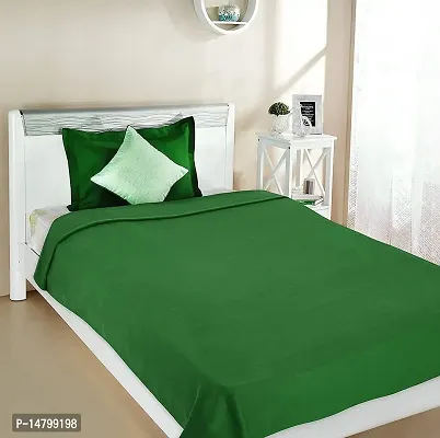 Neekshaa All Season Multipurpose Plain Polar Fleece Single Bed Light Weight Blanket, Color- Green (228 x 152 cm)