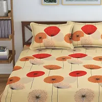 Neekshaa Elastic Fitted Glace Cotton Double Printed Bedsheet with Two Pillow Covers_Size-72x78+8 inches (Natural Yellow Design)-thumb2