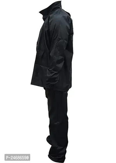 Neekshaa Lightweight Waterproof Raincoat Set of Top  Bottom for Men with hood Size- XXL (Black)-thumb2