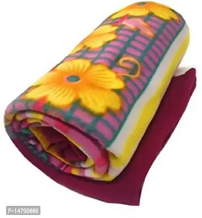 Neekshaa Single Bed Floral Printed Polar Fleece Ac Blanket_Size - 60*90 inch, Color-Multi-thumb0