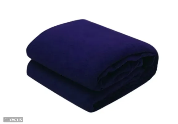 Neekshaa Plain Fleece Polar Single Bed Blanket Warm Soft  Comfortable for Winter / AC Room / Hotel / Donation / Travelling_Size - 60*90 inch, Color-Blue