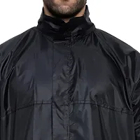 Neekshaa Raincoat for Men Waterproof Raincoat with Hood Raincoat for Men Bike Rain Suit Rain Jacket Suit with Storage Bag Size-M (Black)-thumb3