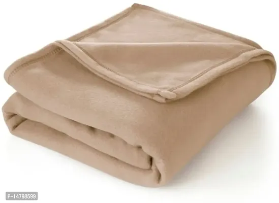 Neekshaa Soft Warm Single Bed Fleece Material Polar Blanket - Cream (60*90 inches)