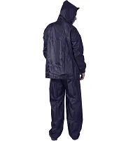 Neekshaa Men's  Women's Raincoat, Rainwear, Barsaati, Rainsuit with Hood, Side Pocket 100% Waterproof Portable Rain Suit-Black  Blue-thumb3