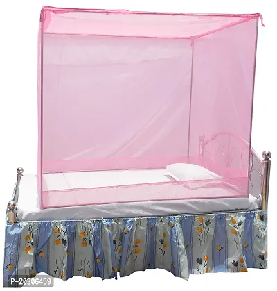 Neekshaa Mosquito Net for Single Bed Nylon Mosquito Net for Baby | Bedroom | Family_Size-6x3 FT_Color-Pink-thumb0